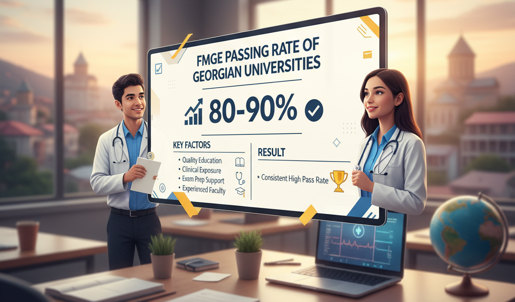 What is the FMGE passing rate of Georgian universities?