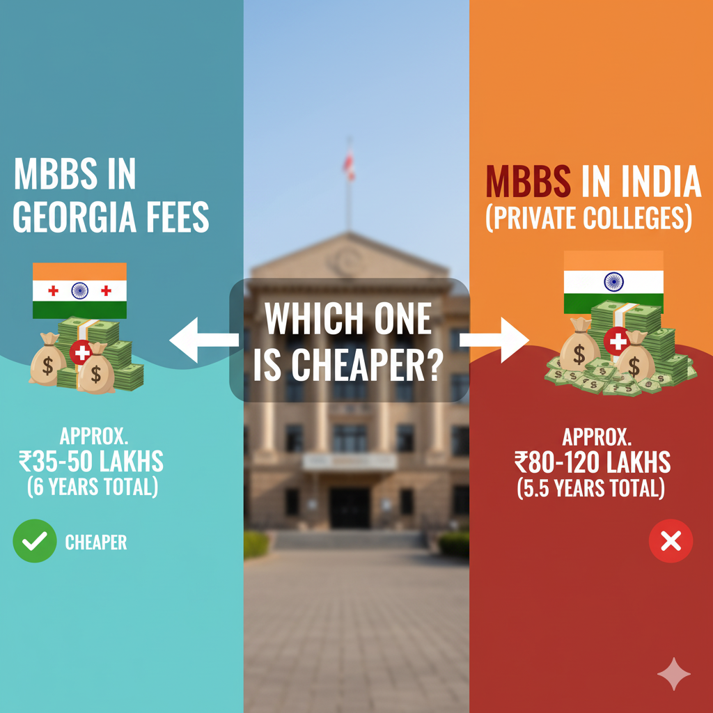 MBBS in Georgia Fees vs. MBBS in India Fees: Which One Is Cheaper?