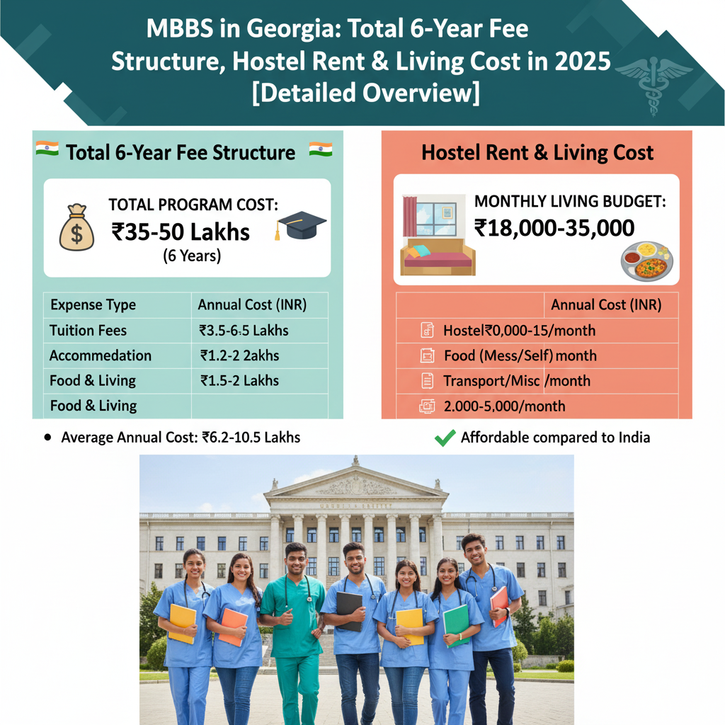 MBBS in Georgia: Total 6-Year Fee Structure, Hostel Rent & Living Cost in 2025 [Detailed Overview ]