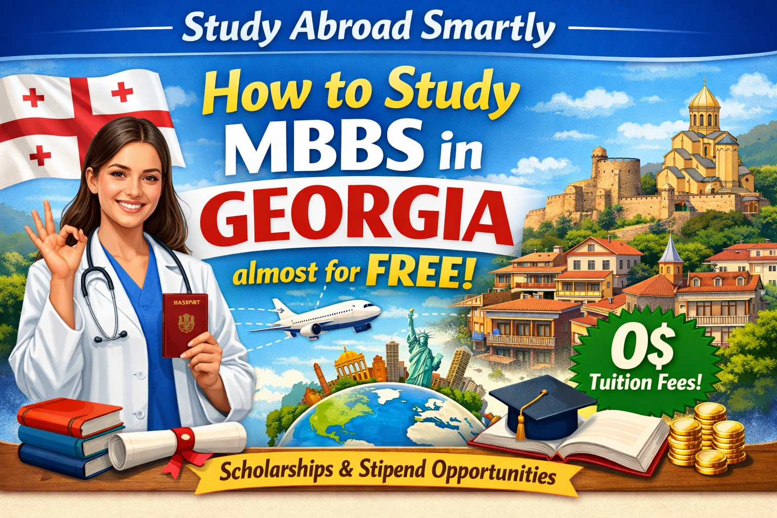Study abroad smartly : How to study MBBS in Georgia almost for FREE