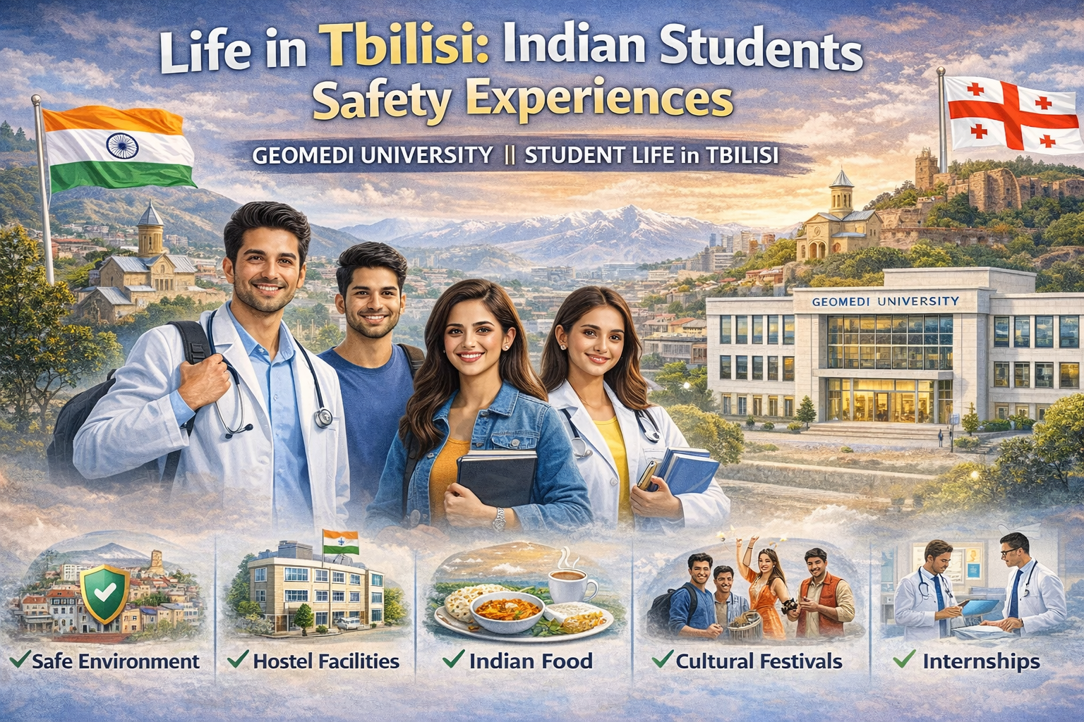 Life in Tbilisi: Indian Students Safety Experiences at GEOMEDI UNIVERSITY || STUDENT LIFE in TBILISI