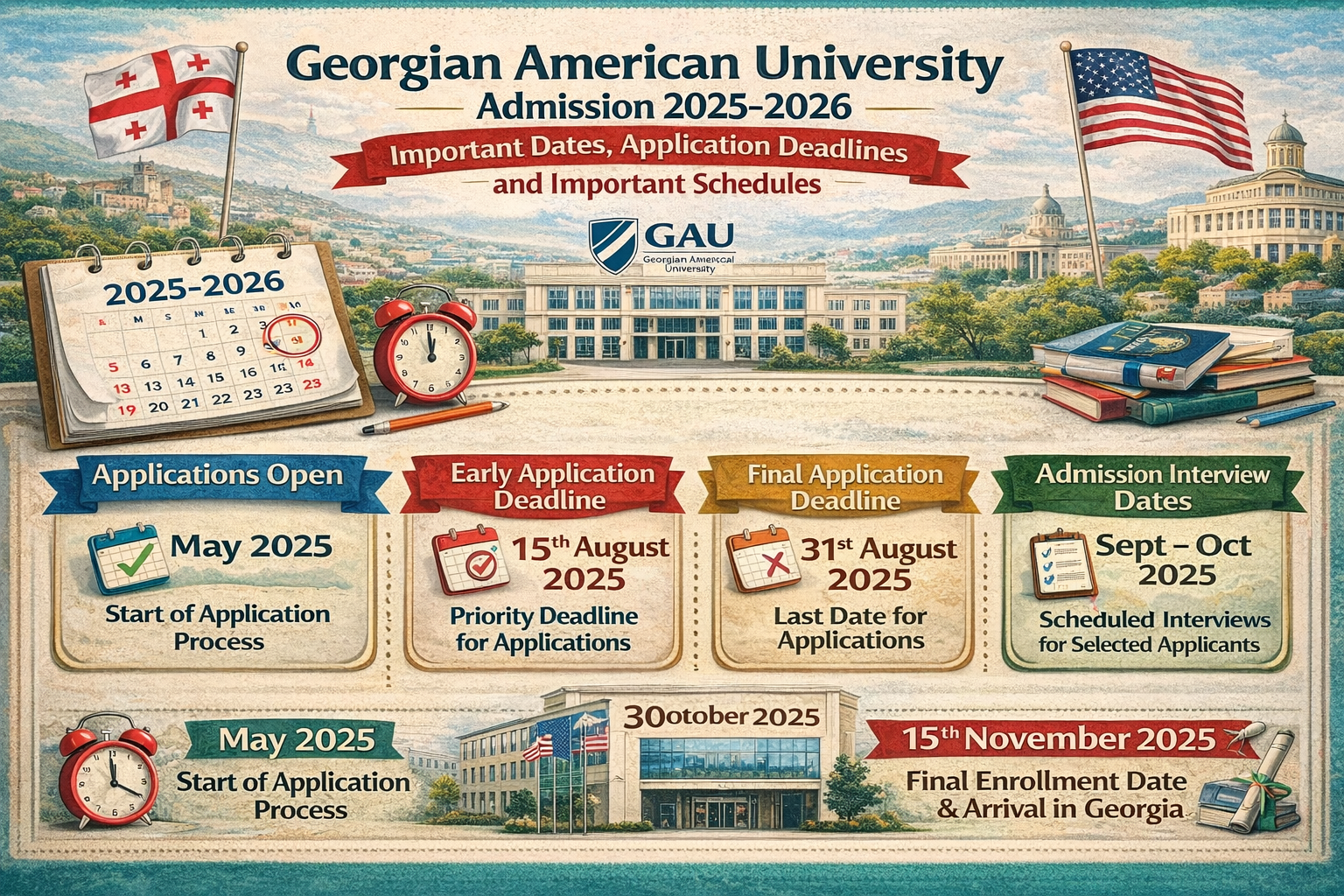 Georgian American University Admission 2025-2026: Important Dates, Application Deadlines and Important Schedules