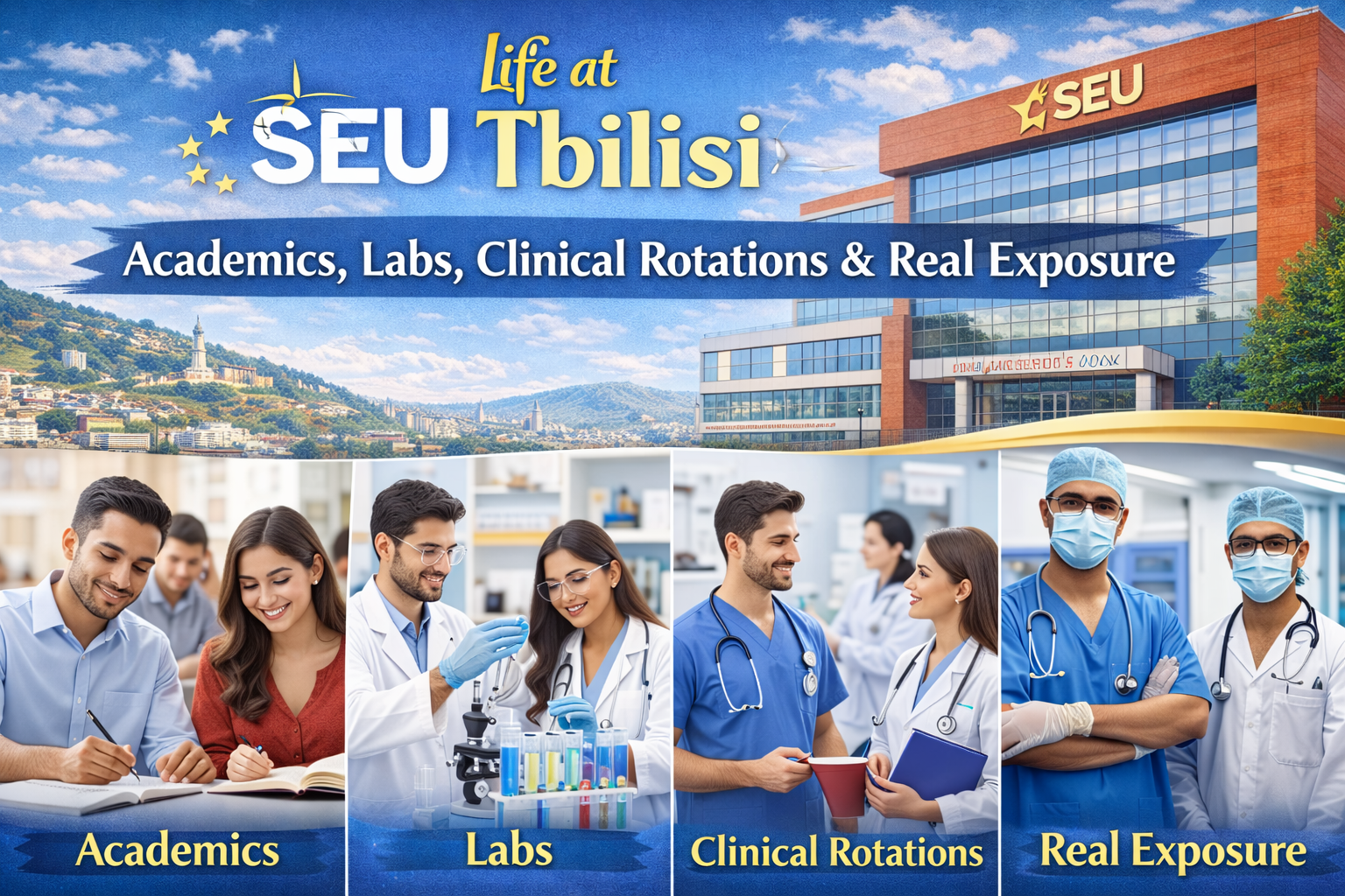 Life at SEU Tbilisi – Academics, Labs, Clinical Rotations & Real Exposure