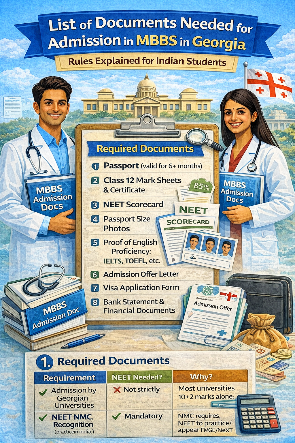 List of Documents Needed for Admission in MBBS in Georgia