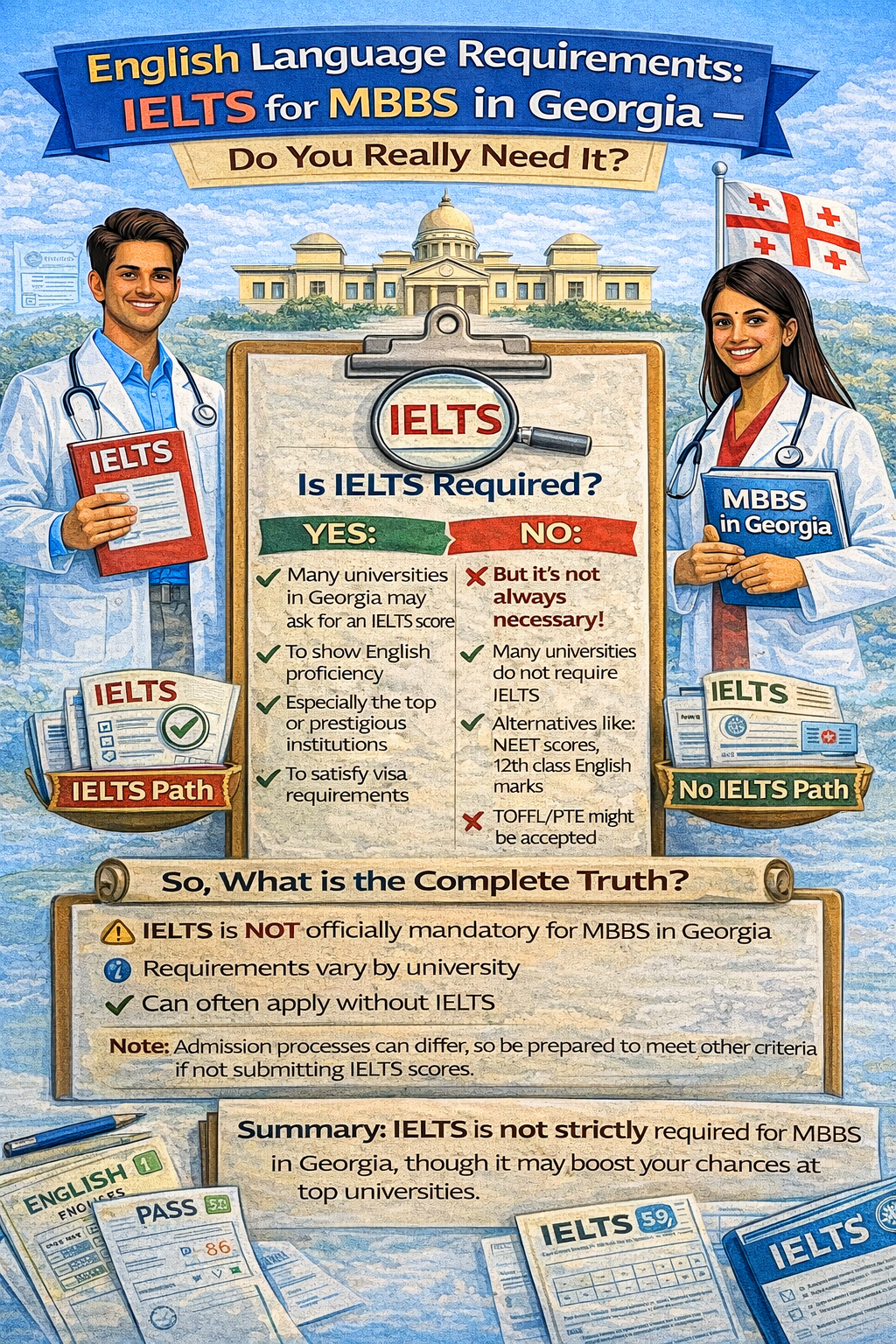 English Language Requirements: IELTS for MBBS in Georgia - Do You Really Need It?