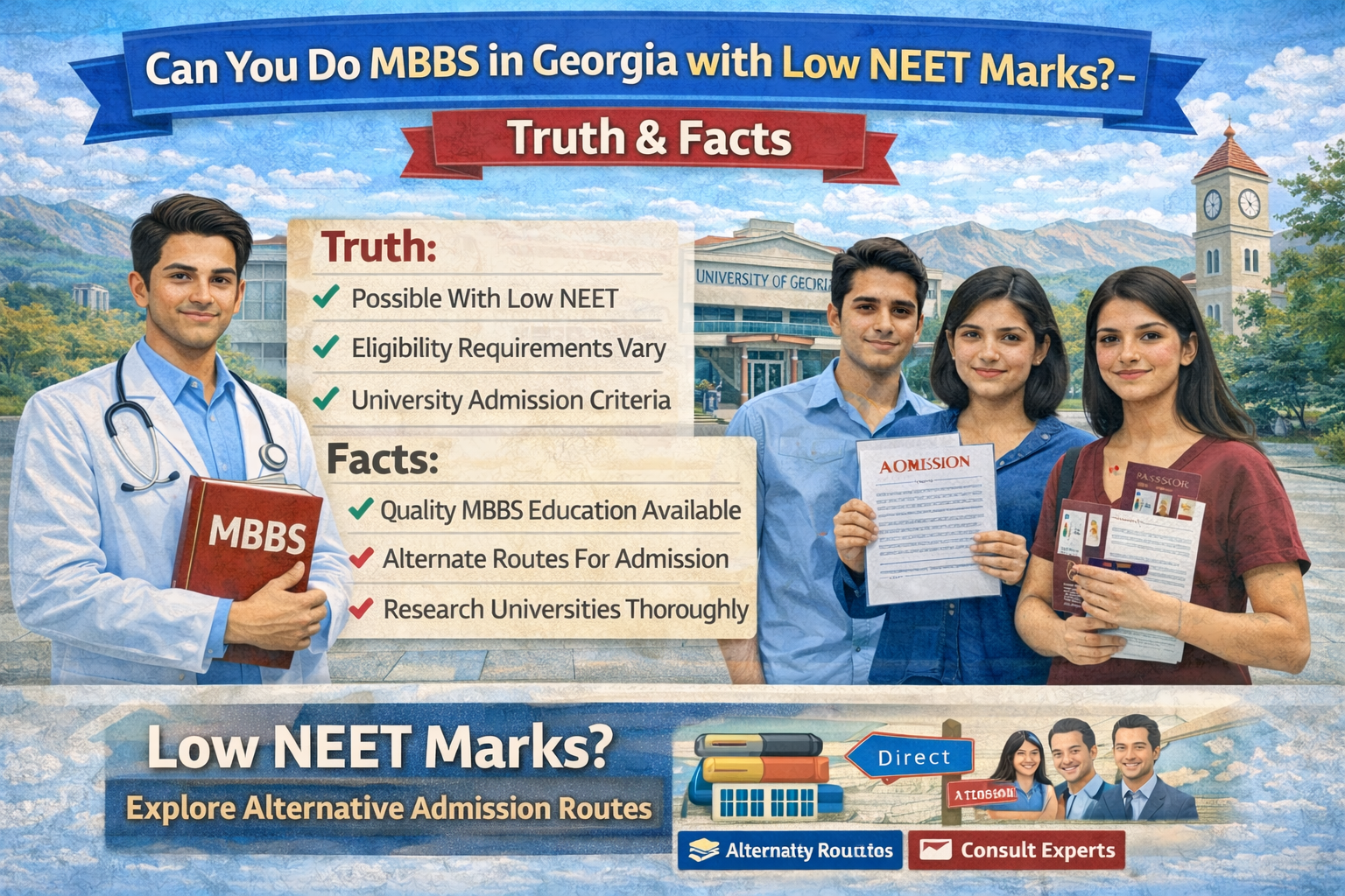 Can You Do MBBS in Georgia with Low NEET Marks? – Truth & Facts