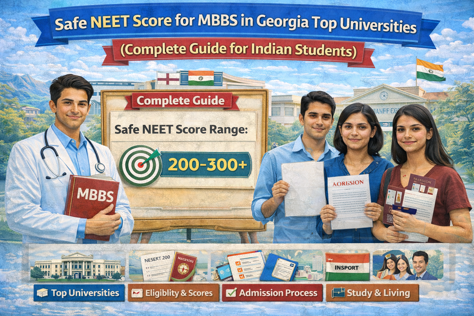 Safe NEET Score for MBBS in Georgia Top Universities (Complete Guide for Indian Students)
