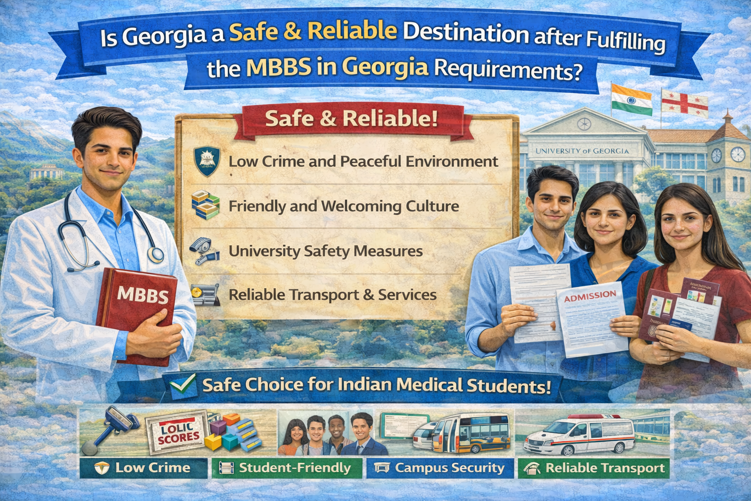 Is Georgia a safe and reliable destination after fulfilling the MBBS in Georgia requirements?