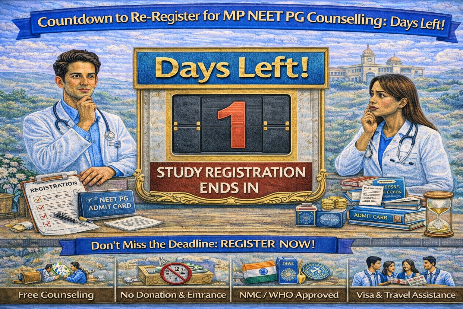Countdown to Re-Register for MP NEET PG Counselling: Days Left!