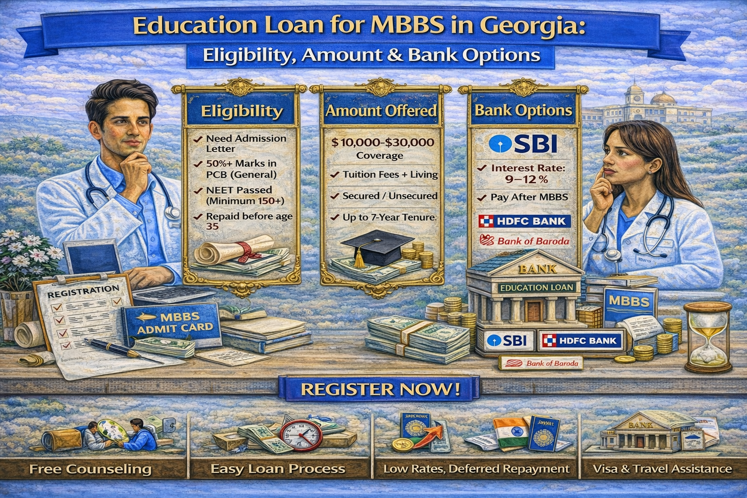 Education Loan for MBBS in Georgia: Eligibility, Amount & Bank Options