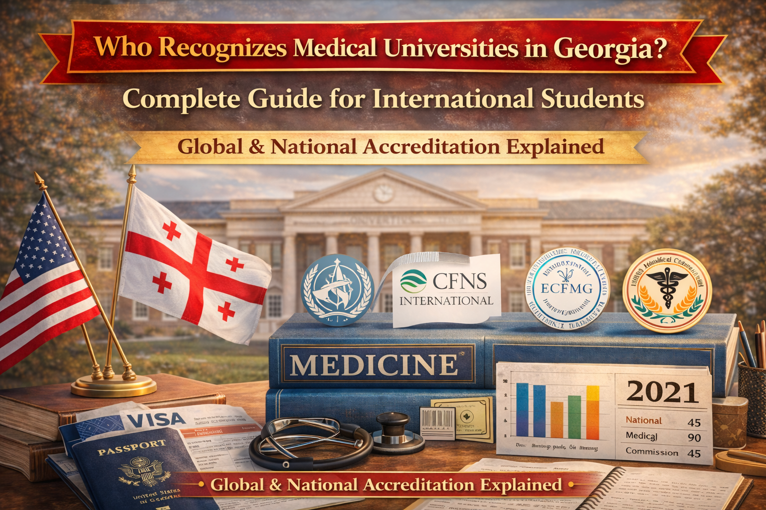 Who Recognizes Medical Universities in Georgia? Complete Guide for International Students | NMC, WDOMS, WHO & NEET Rank Predictor