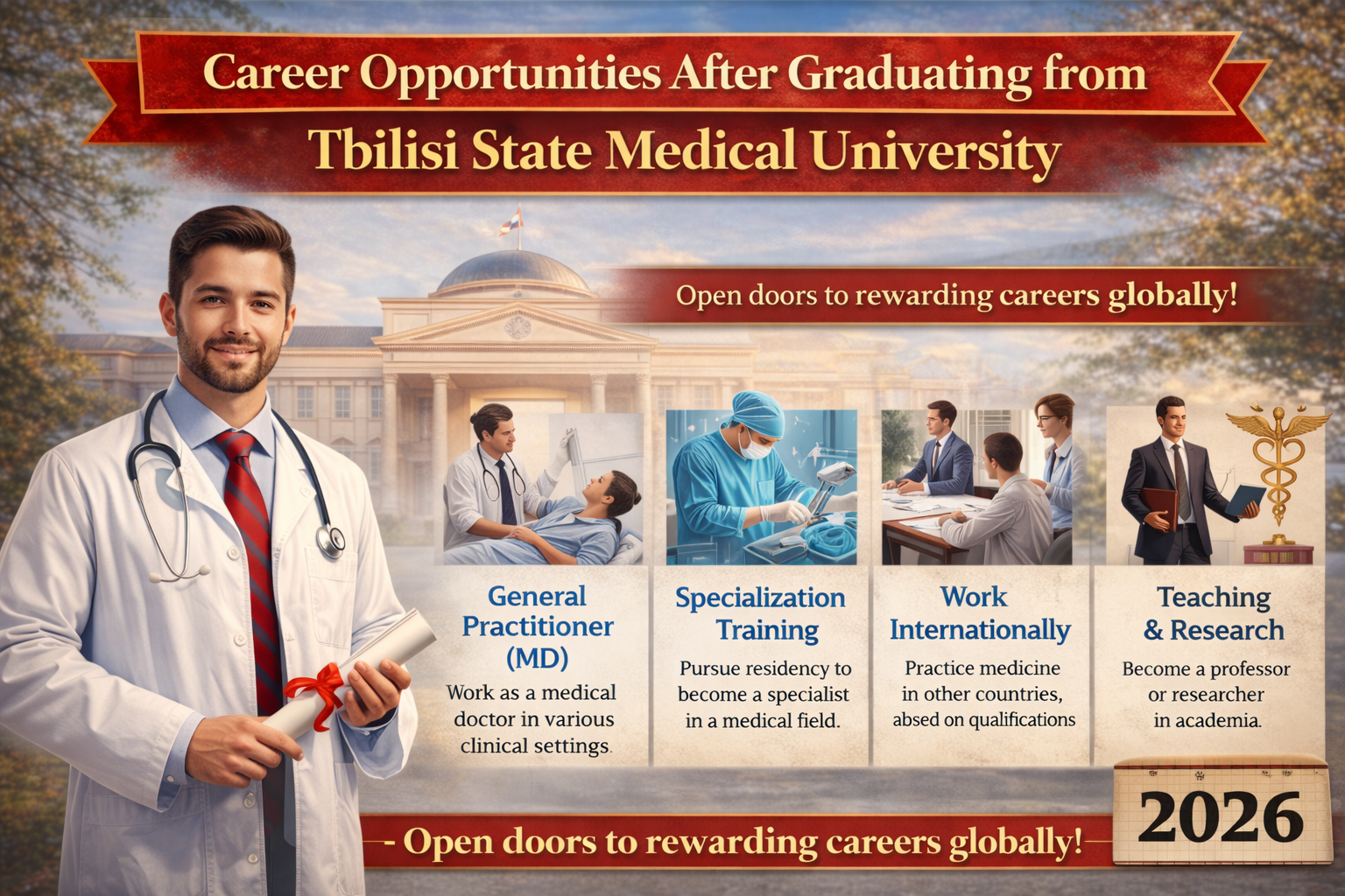Career Opportunities After Graduating from Tbilisi State Medical University | MBBS in Georgia, NMC, WDOMS & NEET Rank Predictor