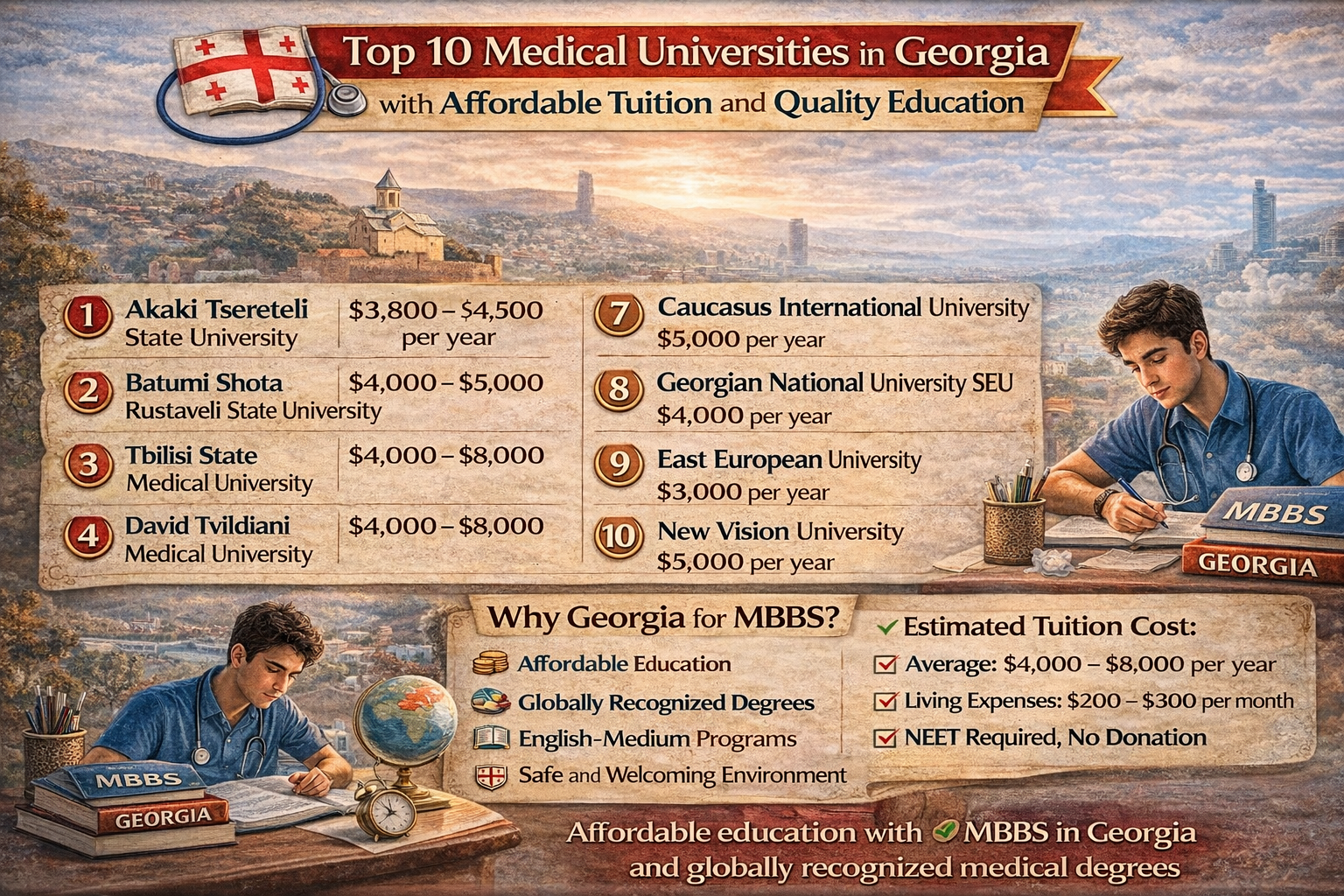 Top 10 Medical Universities in Georgia with Affordable Tuition and Quality Education