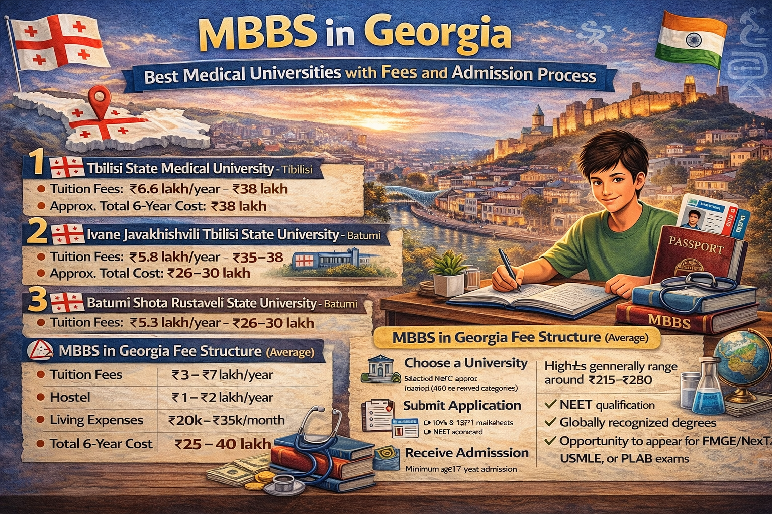 MBBS in Georgia: Best Medical Universities with Fees and Admission Process