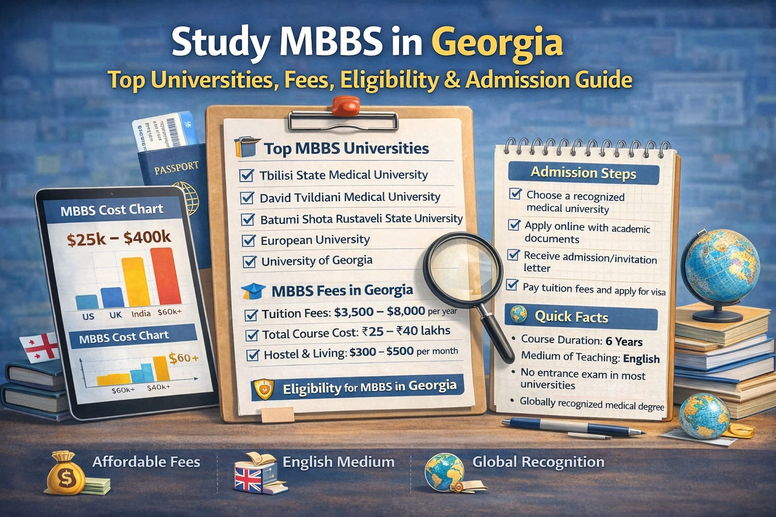 Study MBBS in Georgia: Top Universities, Fees, Eligibility & Admission Guide