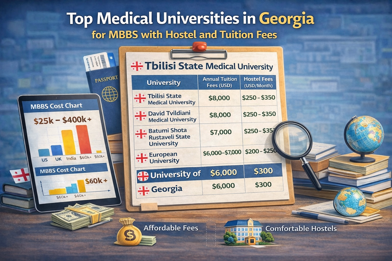 Top Medical Universities in Georgia for MBBS with Hostel and Tuition Fees