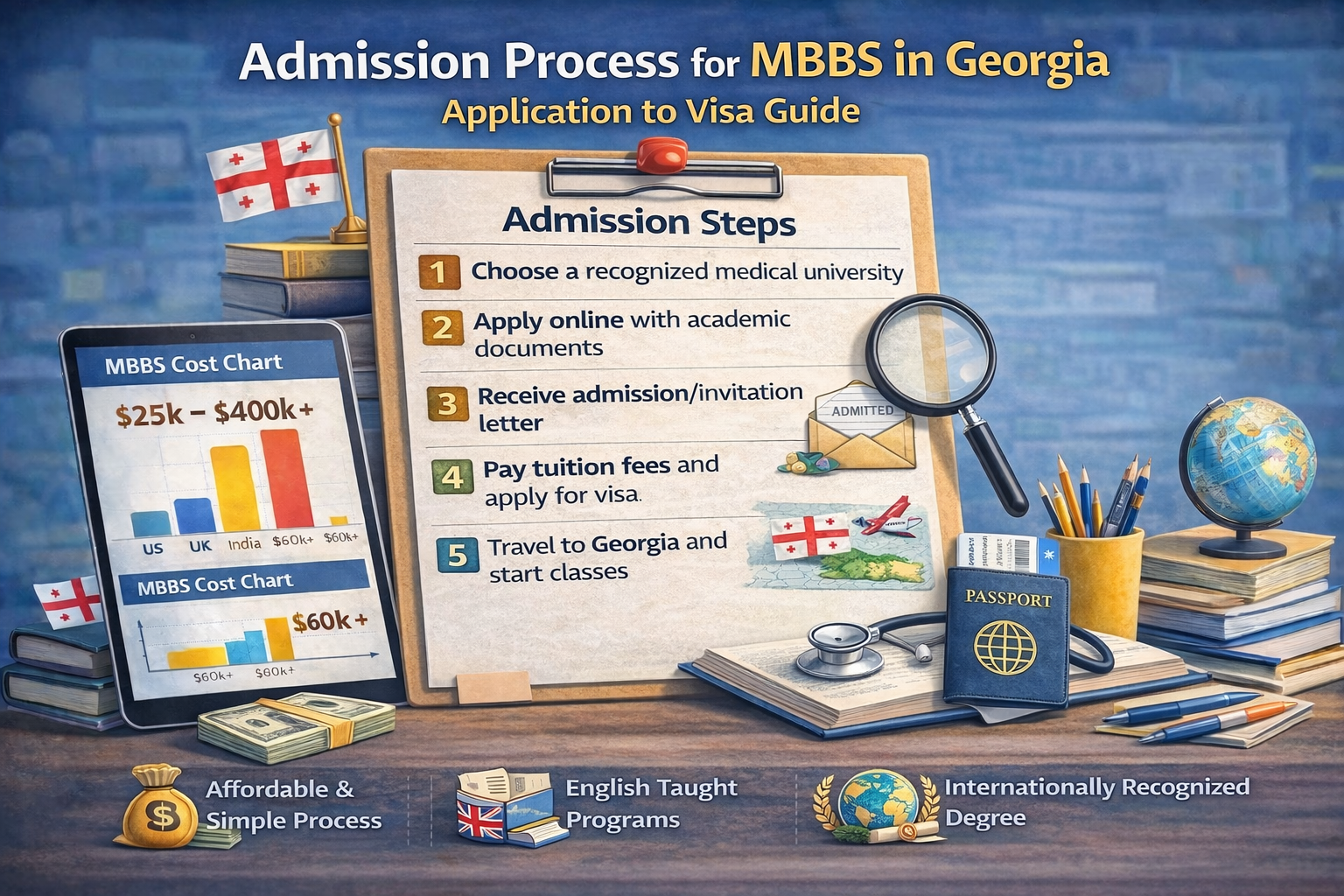 Admission Process for MBBS in Georgia: Application to Visa Guide