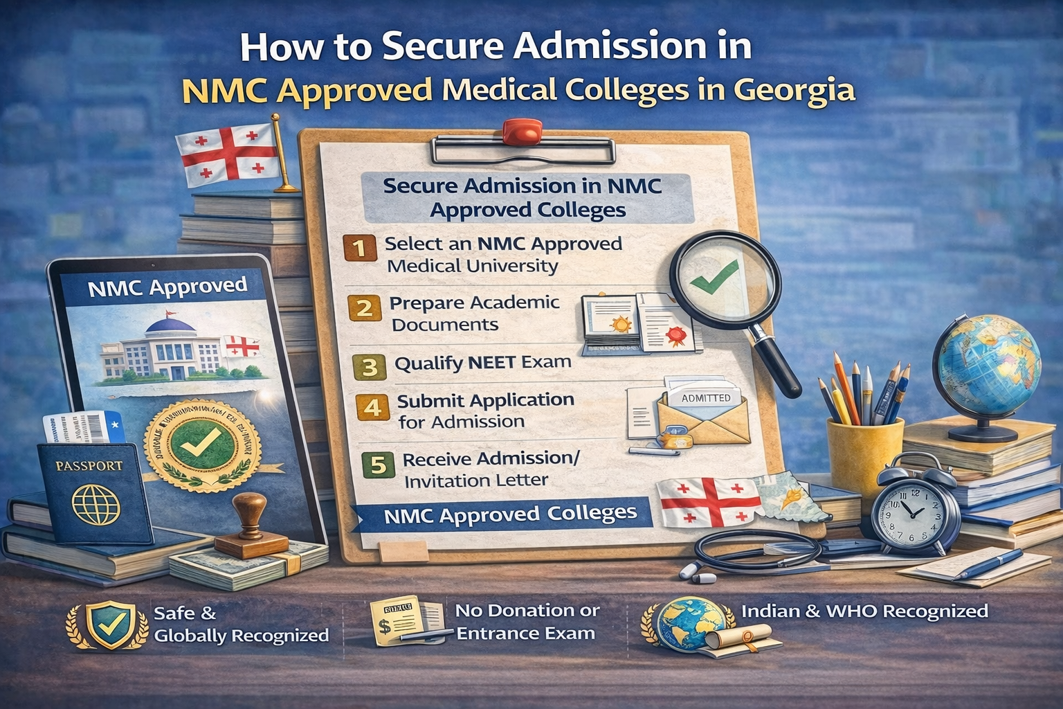 How to Secure Admission in NMC Approved Medical Colleges in Georgia