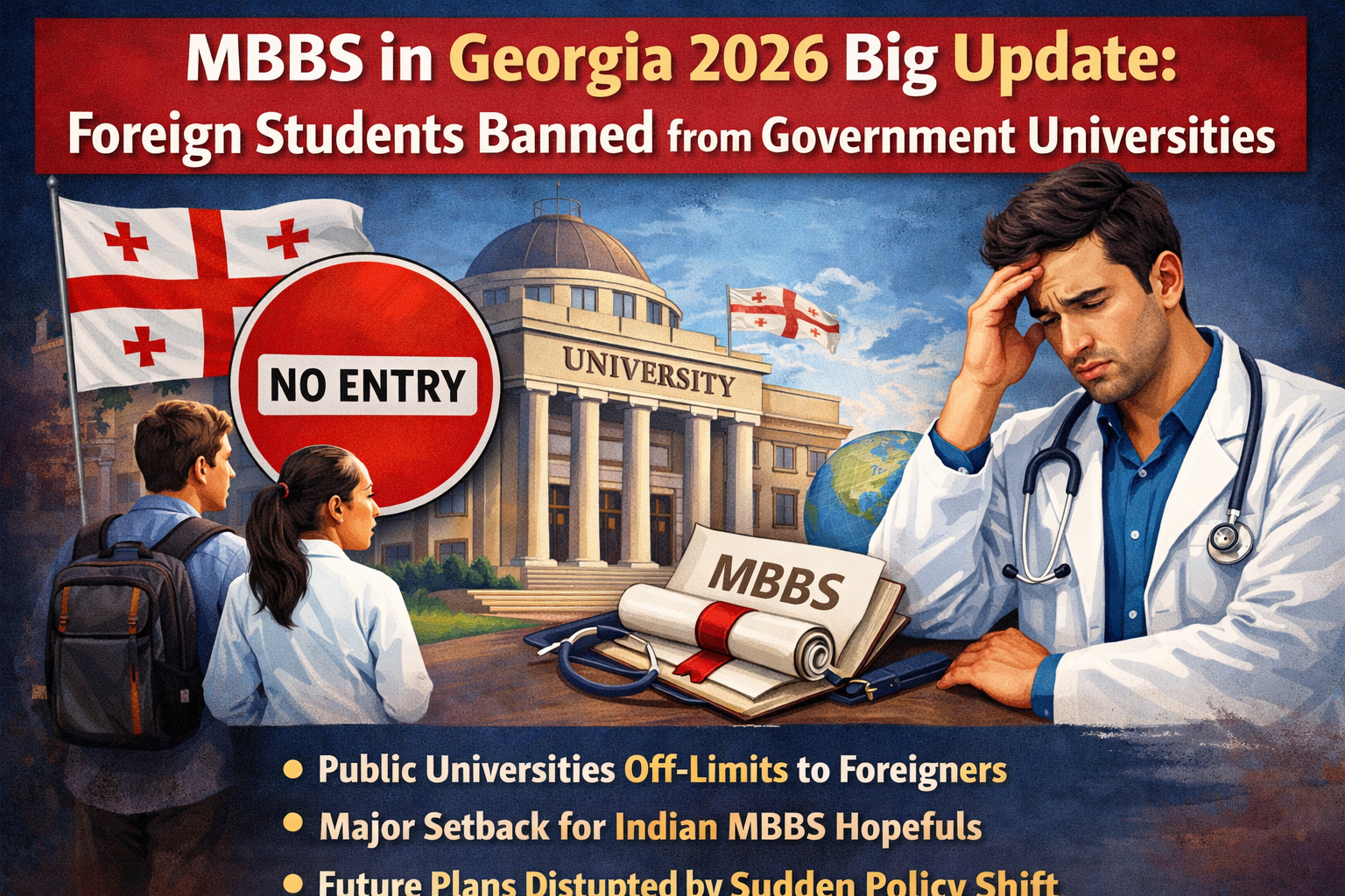 MBBS in Georgia Latest Update: State Universities Closed for Foreign Students