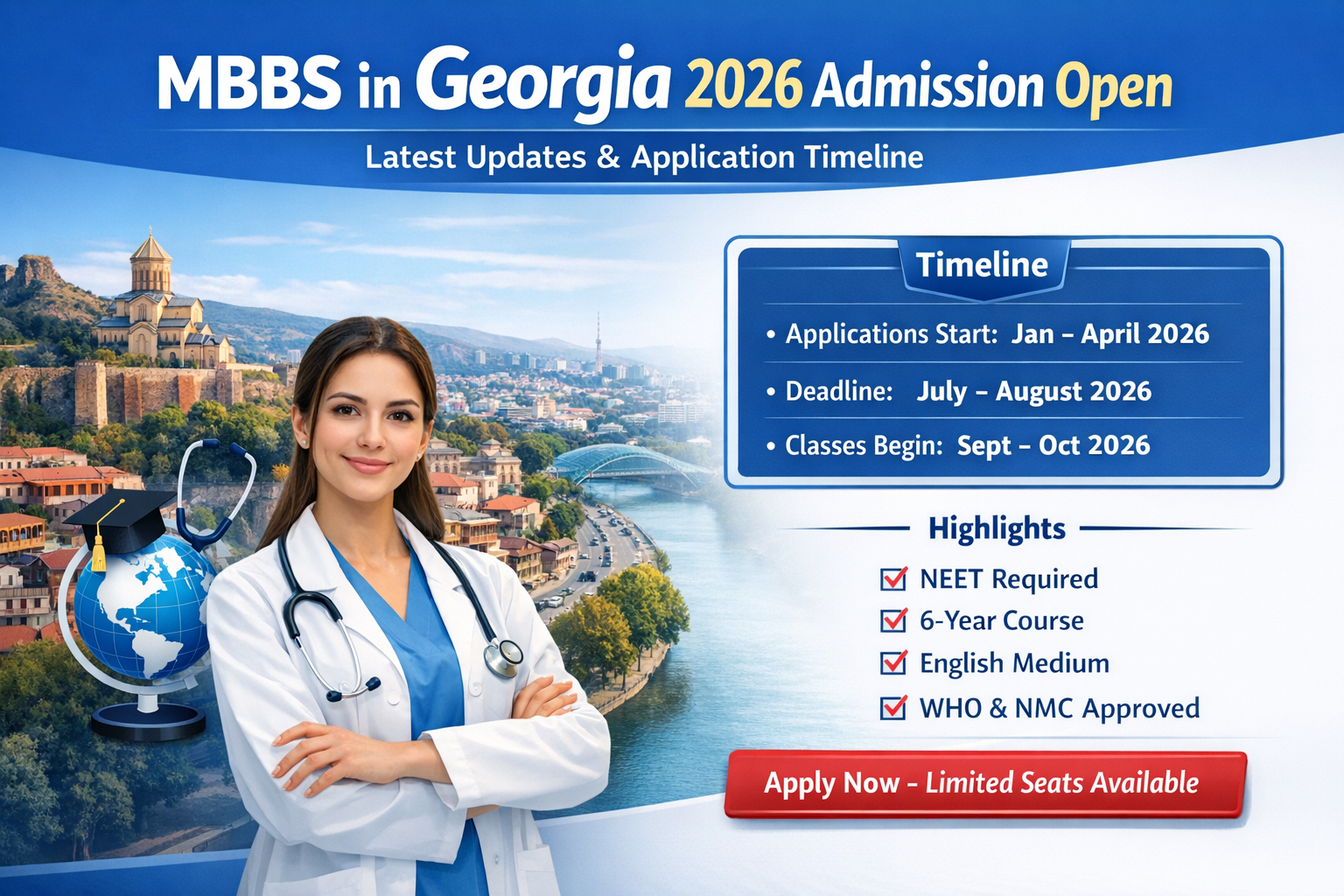 MBBS in Georgia Admission 2026 Open: Latest Updates & Application Timeline