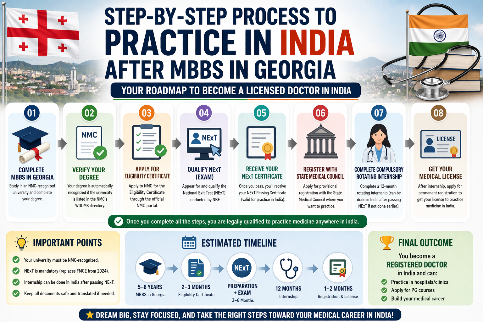 Step-by-Step Process to Practice in India After MBBS in Georgia