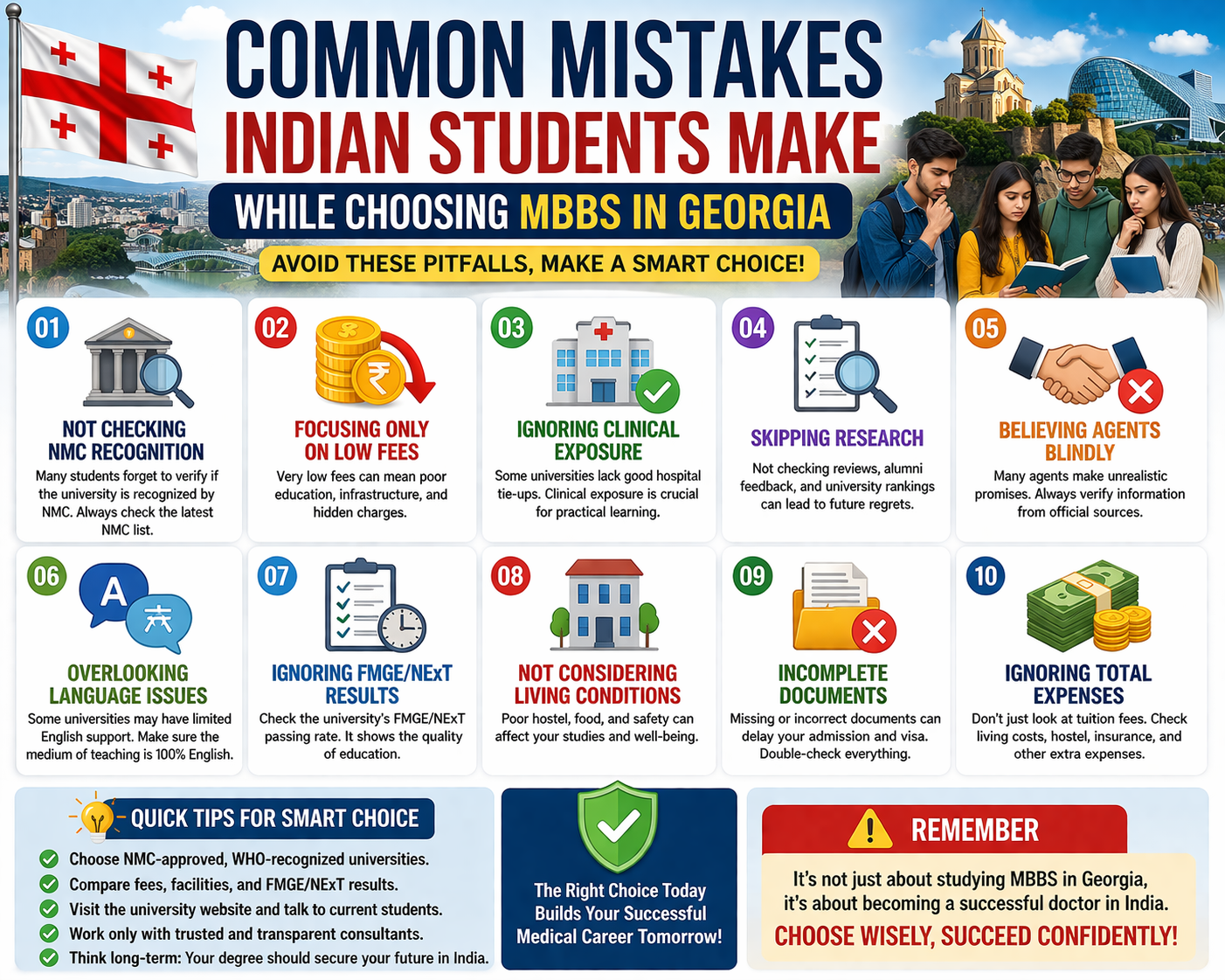 Common Mistakes Indian Students Make While Choosing MBBS in Georgia