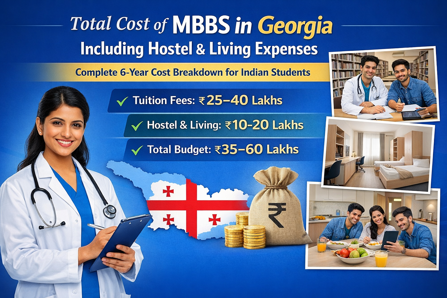Total Cost of MBBS in Georgia Including Hostel & Living Expenses