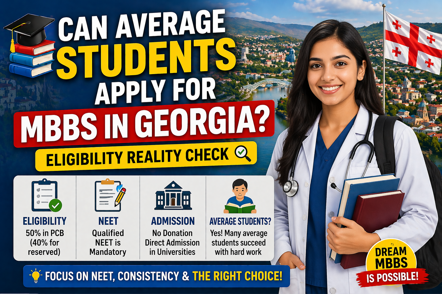 Can Average Students Apply for MBBS in Georgia? Eligibility Reality Check