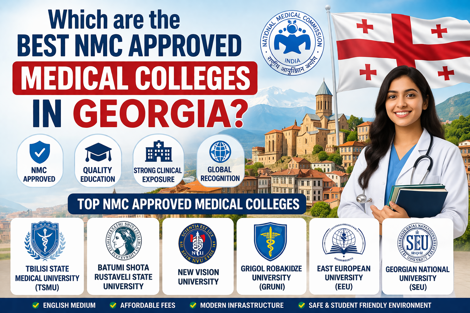 Which are the best NMC approved medical colleges in Georgia?
