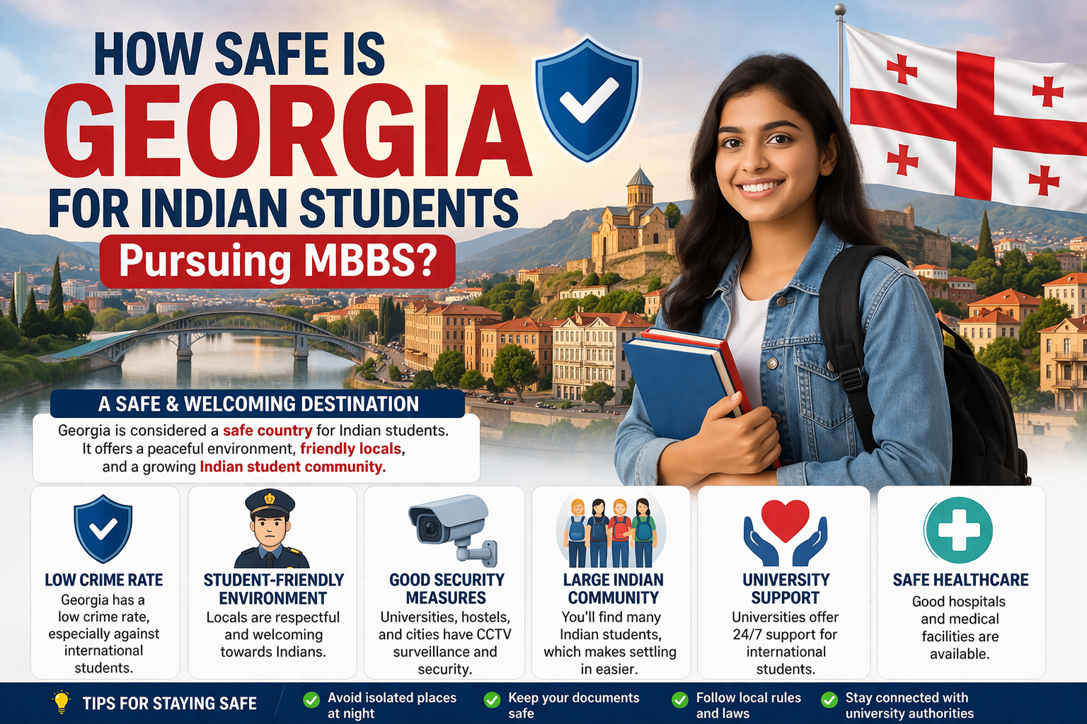 How safe is Georgia for Indian students pursuing MBBS?