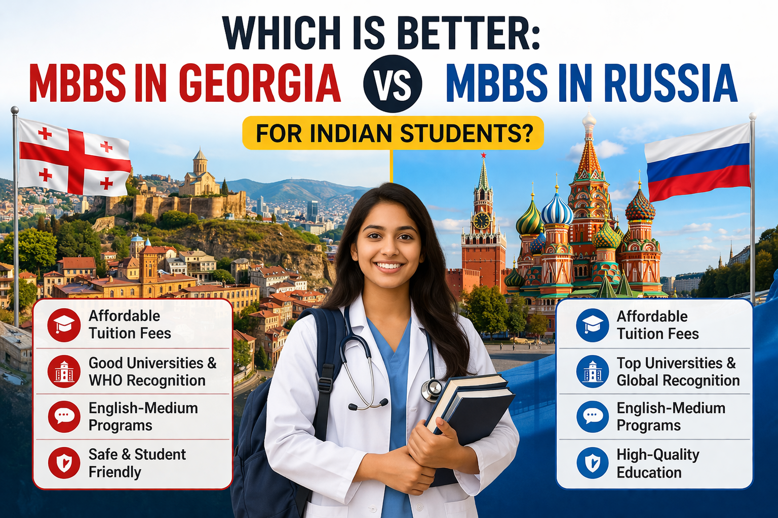 Which is better: MBBS in Georgia or MBBS in Russia for Indian students?