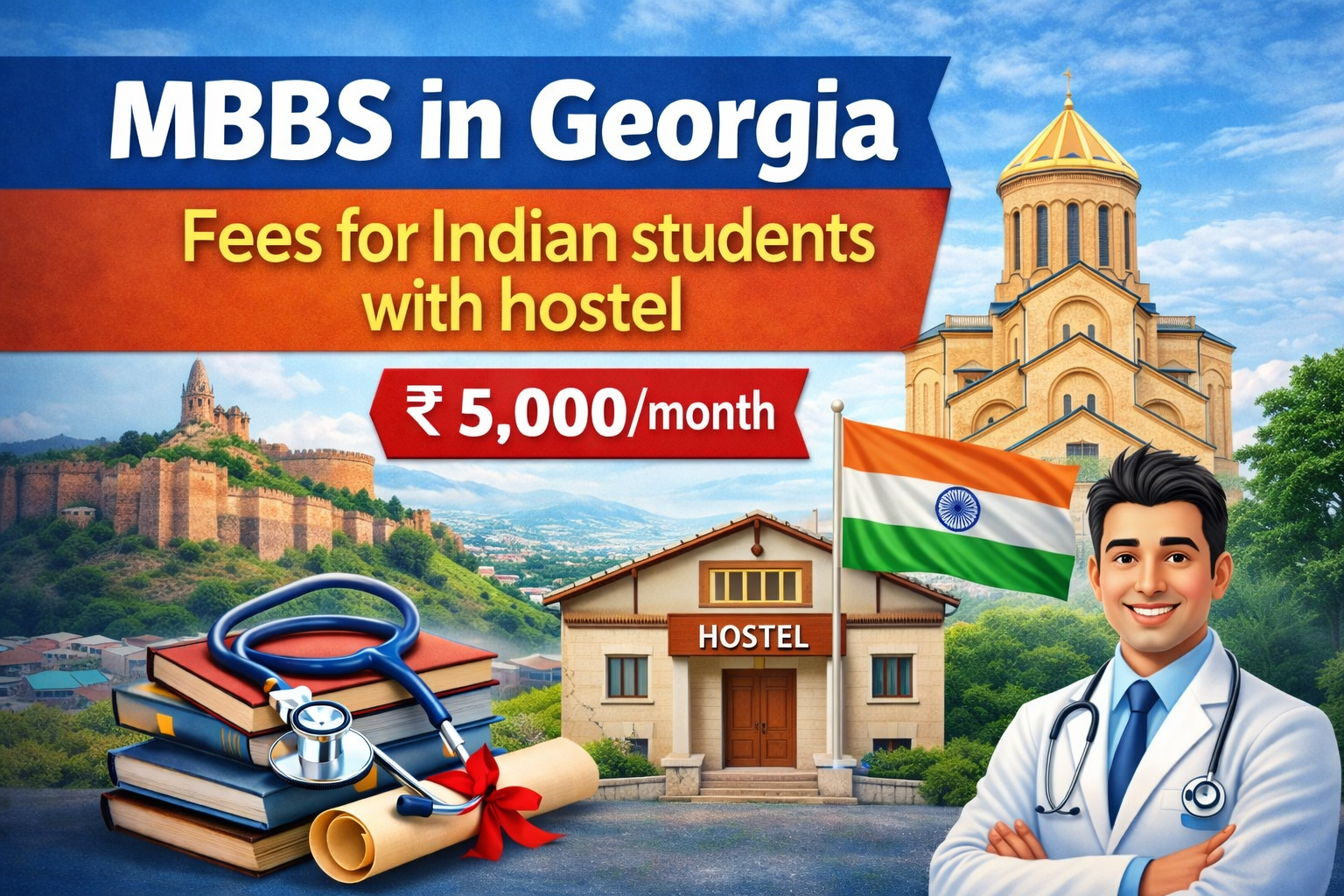 MBBS in Georgia Fees for Indian students with hostel