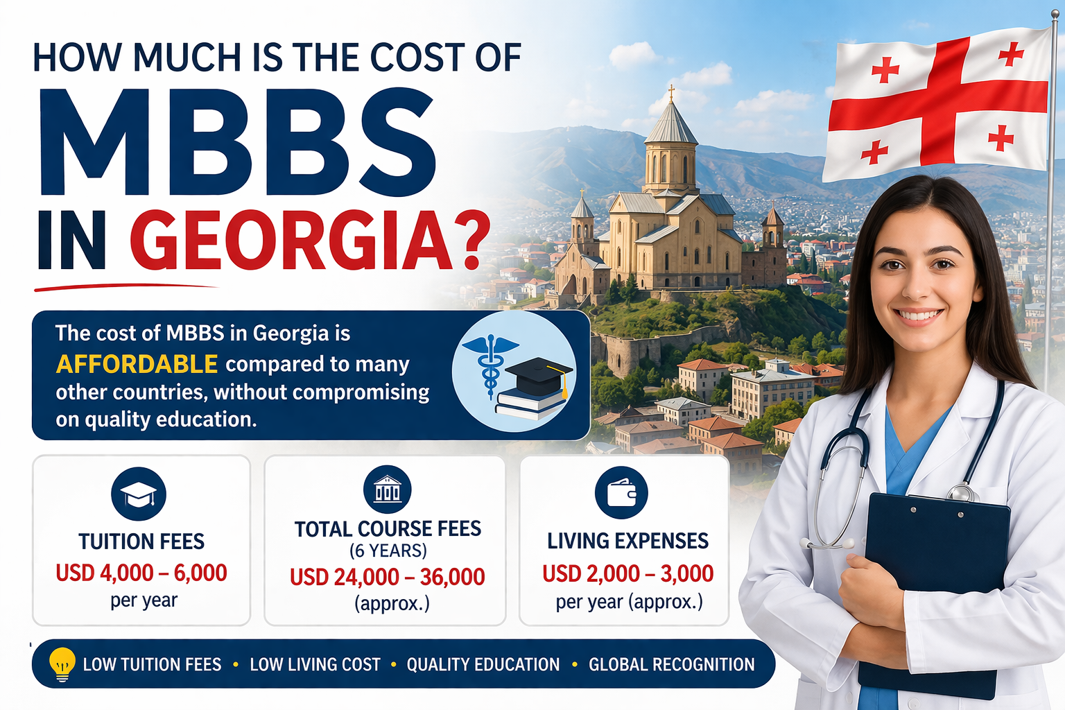 How much is the cost of MBBS in Georgia?