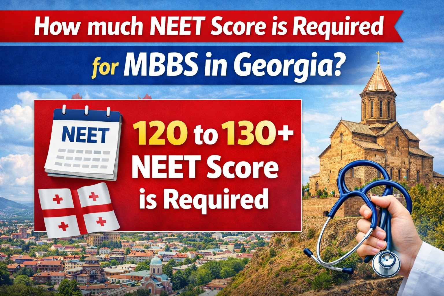 How much NEET score is required for MBBS in Georgia?