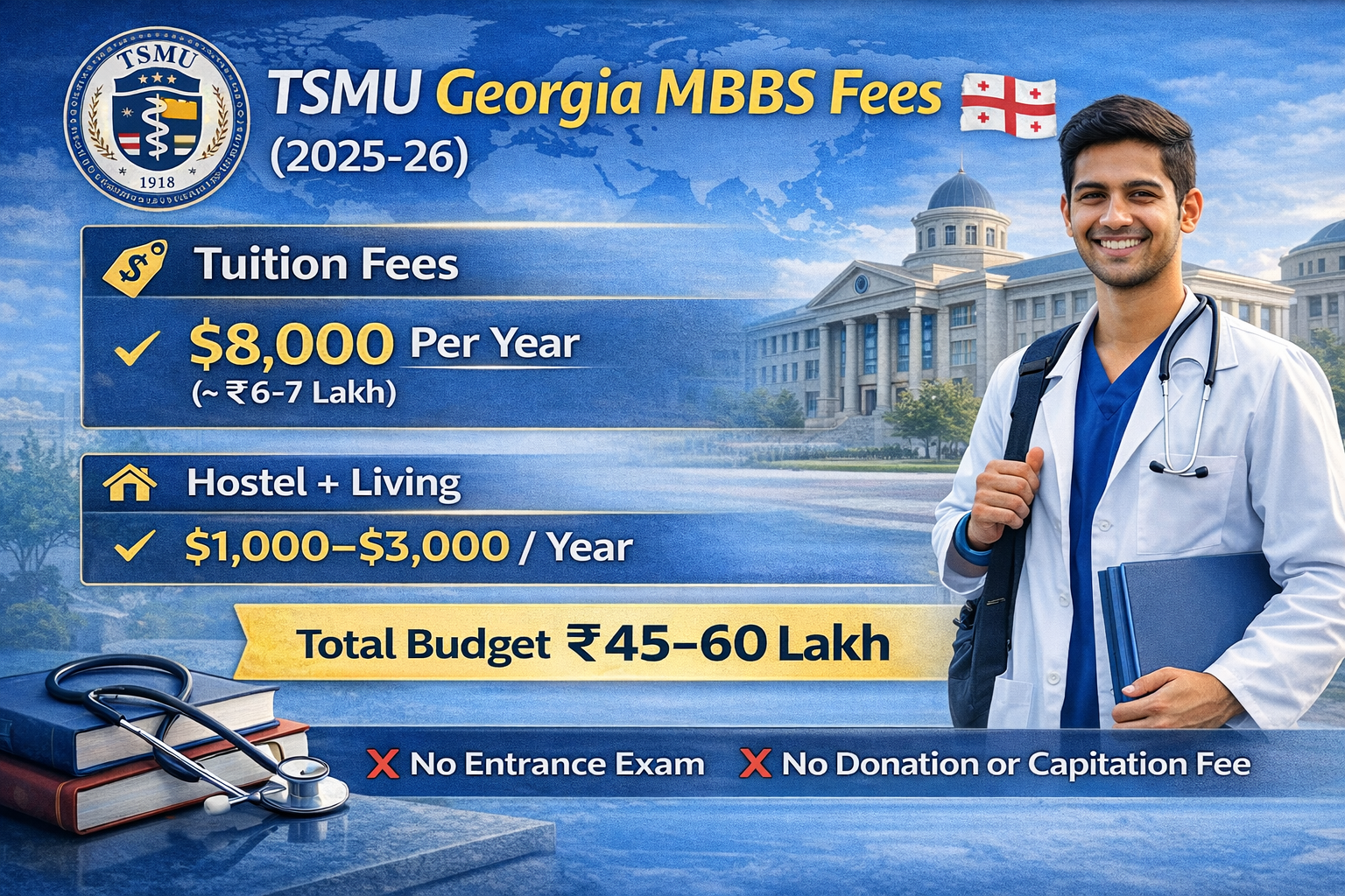 TSMU Georgia MBBS Fees 2026 for Indian Students – Complete Cost Guide