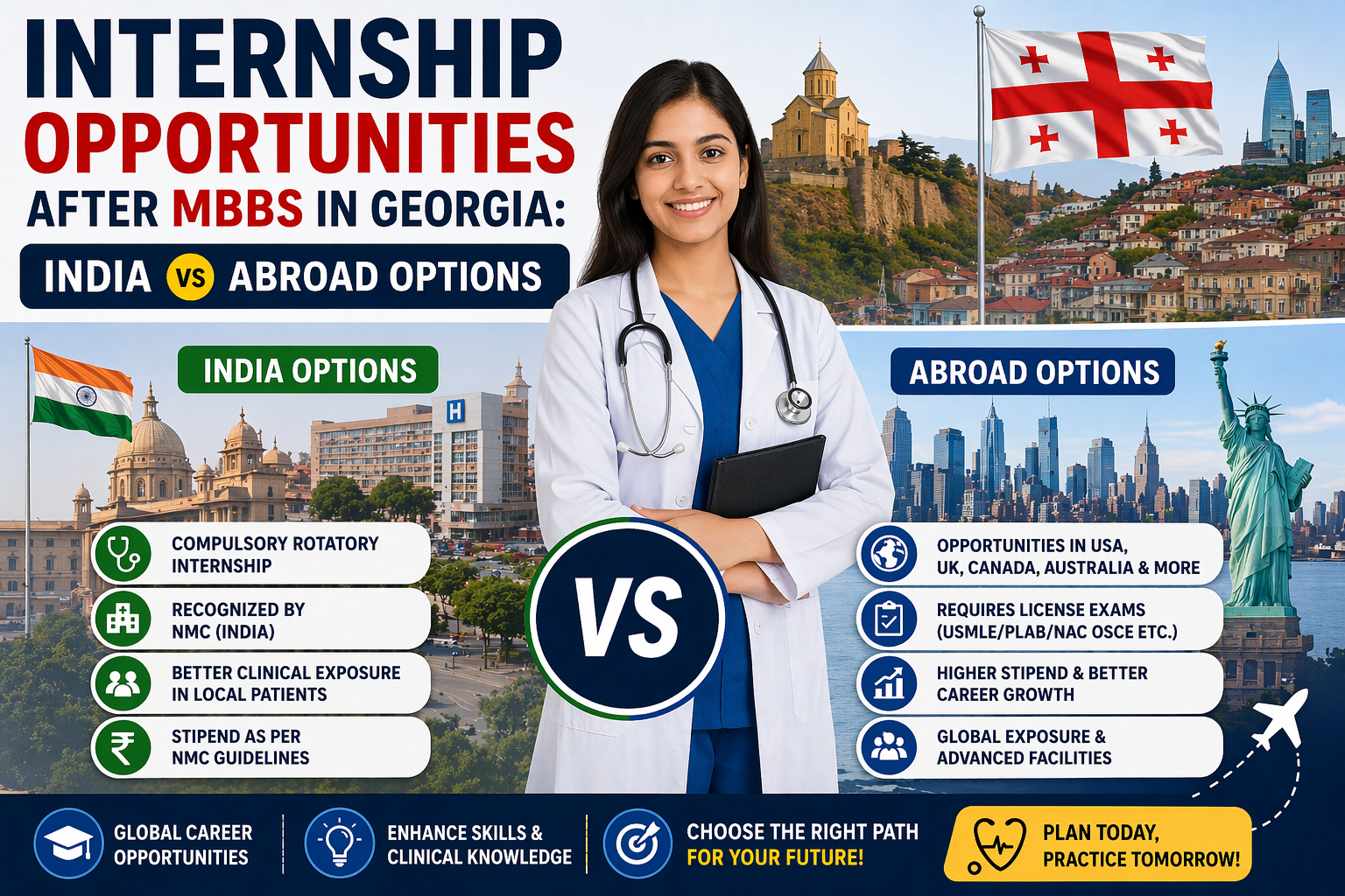 Internship Opportunities After MBBS in Georgia: India vs Abroad Options