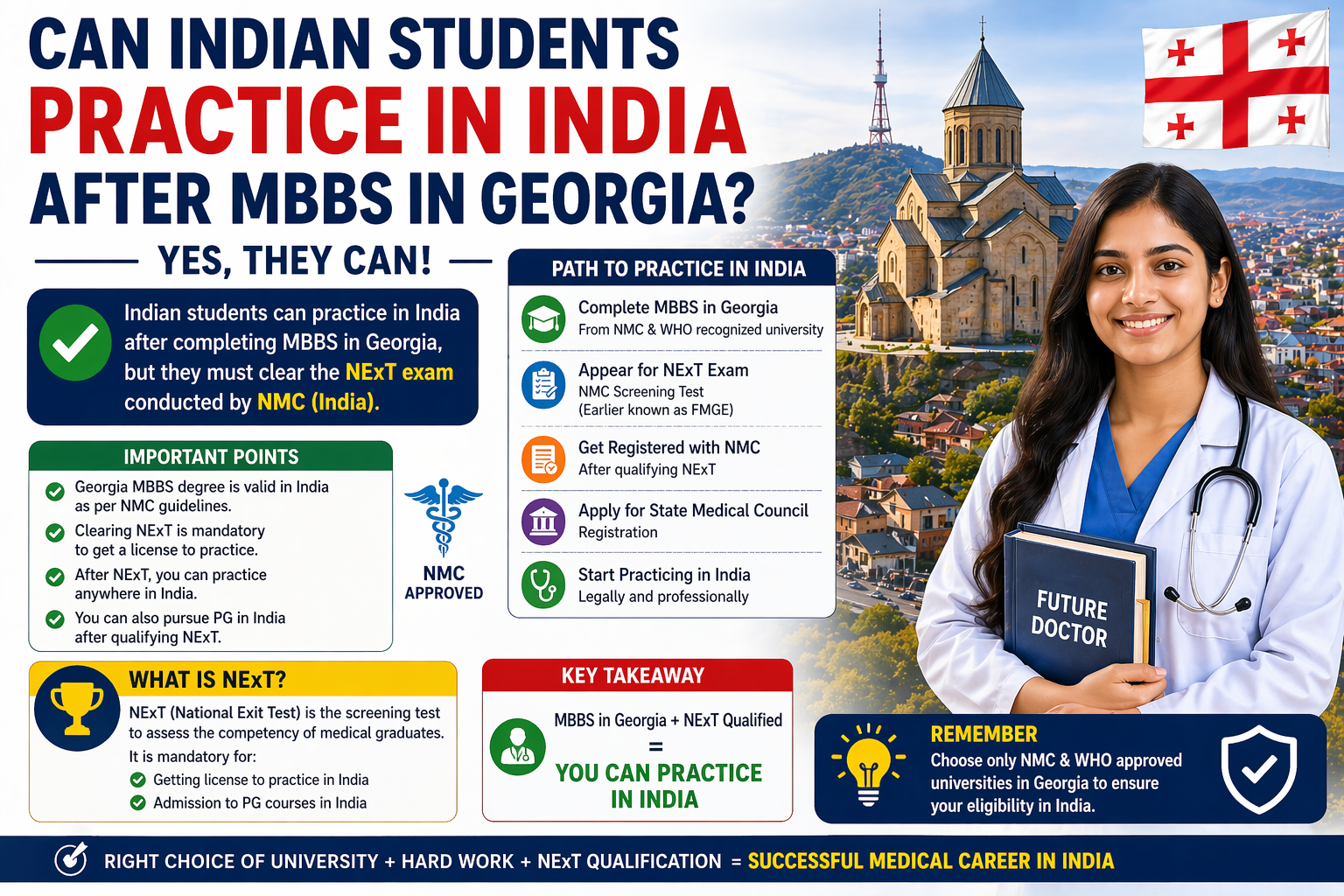 Can Indian students practice in India after MBBS in Georgia?