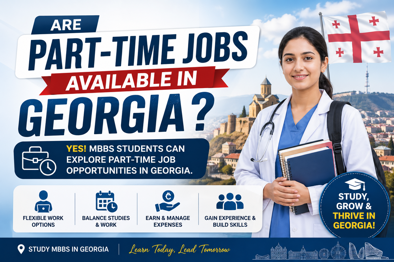 Are part-time jobs available in Georgia for MBBS students?