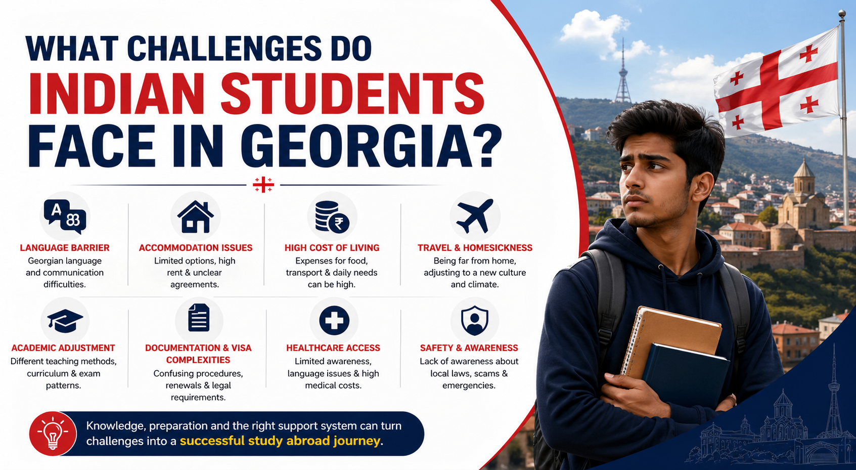 What challenges do Indian students face in Georgia?