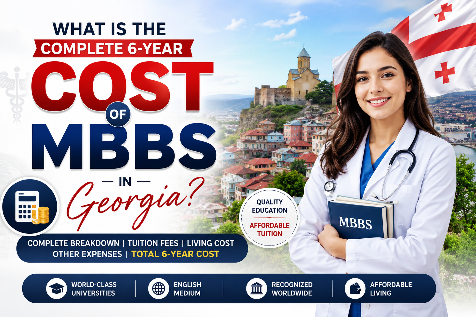 What is the complete 6-year cost of MBBS in Georgia?