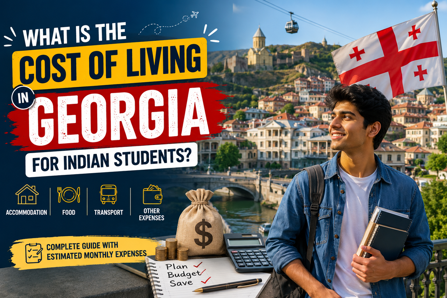 What is the cost of living in Georgia for Indian students?