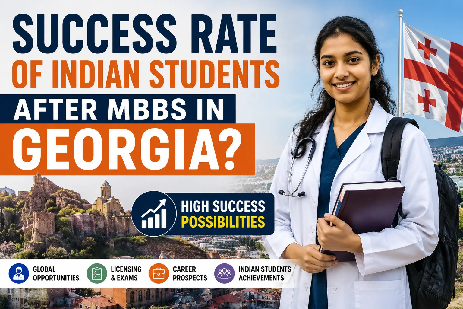 What is the success rate of Indian students after MBBS in Georgia?