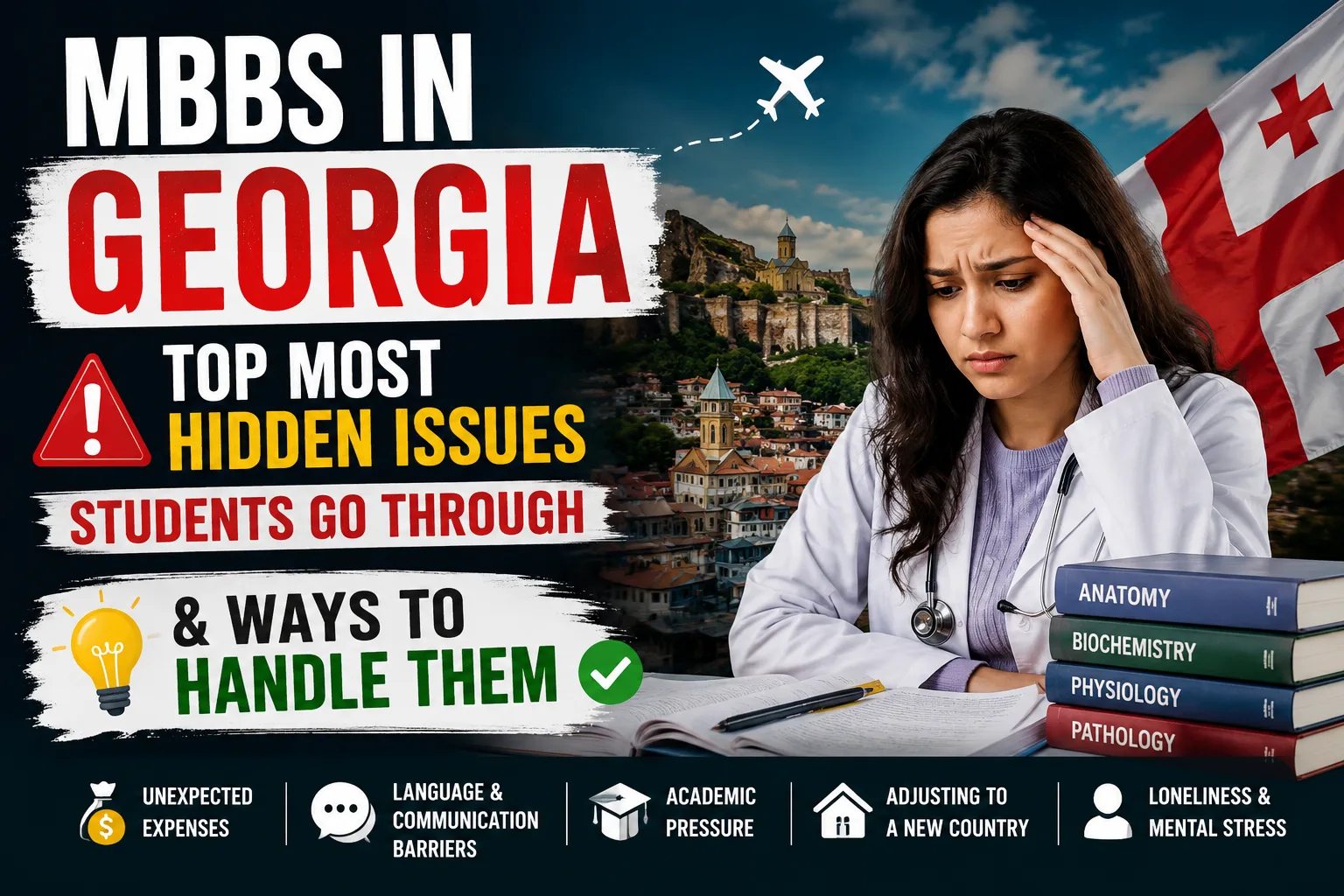 MBBS in Georgia-Top Most Hidden Issues Students Go Through & Ways to Handle Them