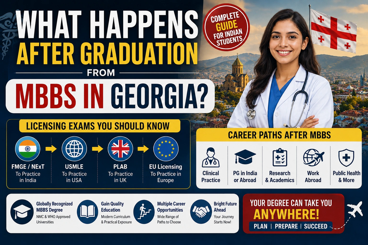 What Happens After Graduation From MBBS in Georgia Licensing Exams & Career Paths