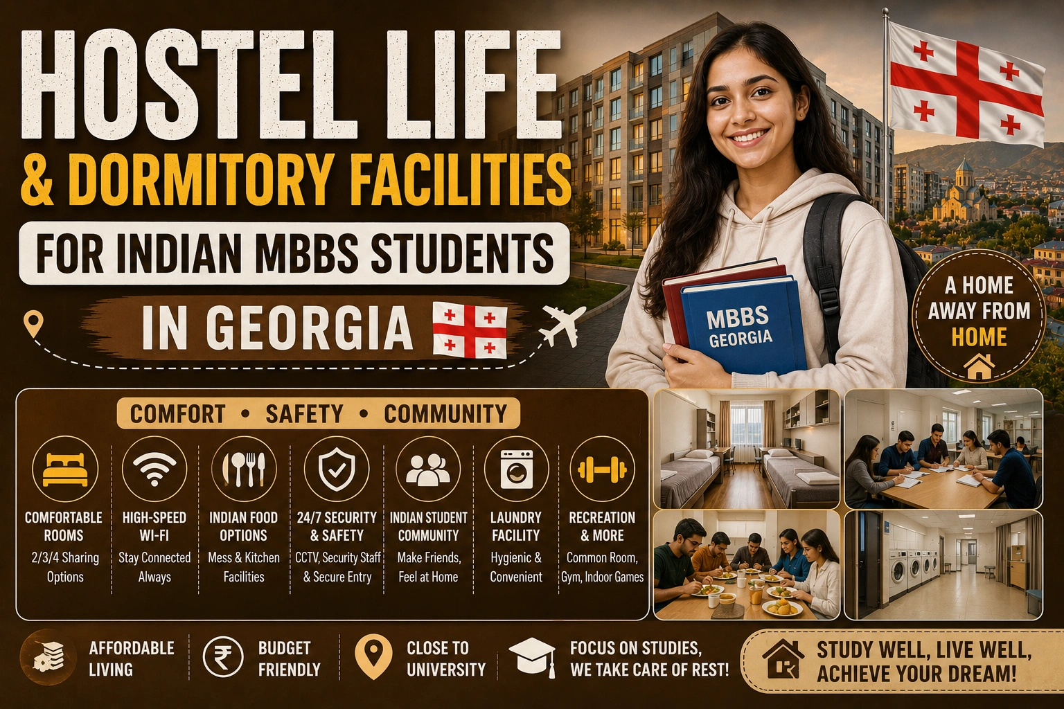 Hostel Life & Dormitory Facilities for Indian MBBS Students in Georgia