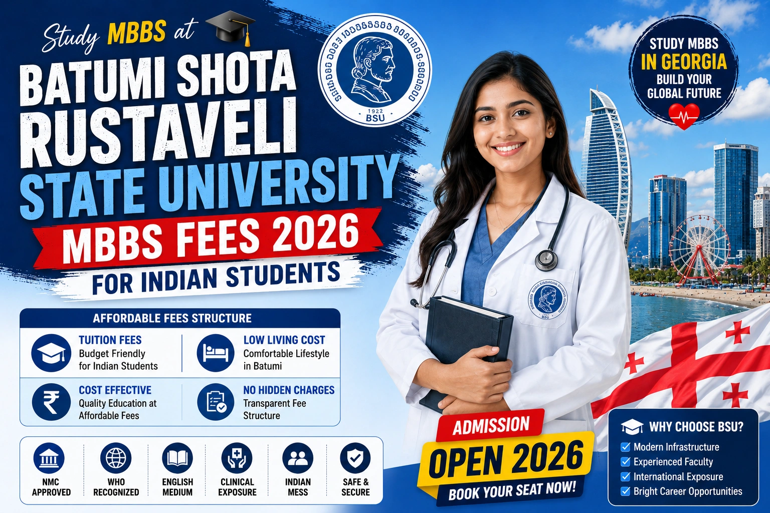 Batumi Shota Rustaveli State University MBBS Fees 2026 for Indian Students