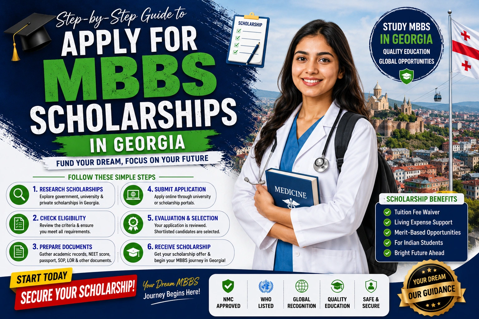Step-by-Step Guide to Apply for MBBS Scholarships in Georgia
