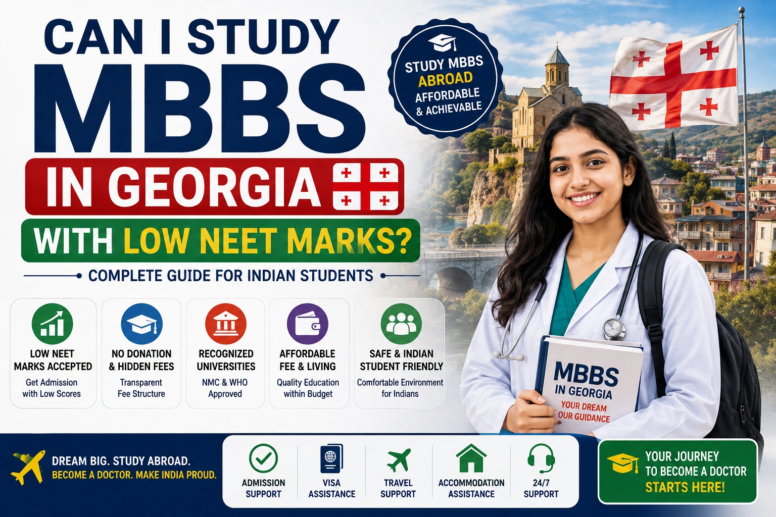 Can I Study MBBS in Georgia with Low NEET Marks? Complete Guide for Indian Students
