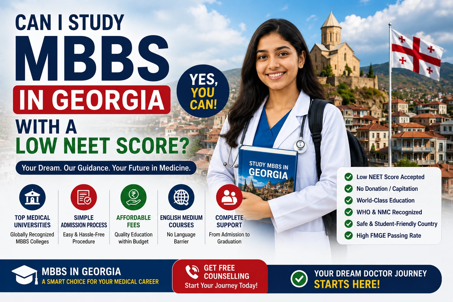 Can I Study MBBS in Georgia with a Low NEET Score