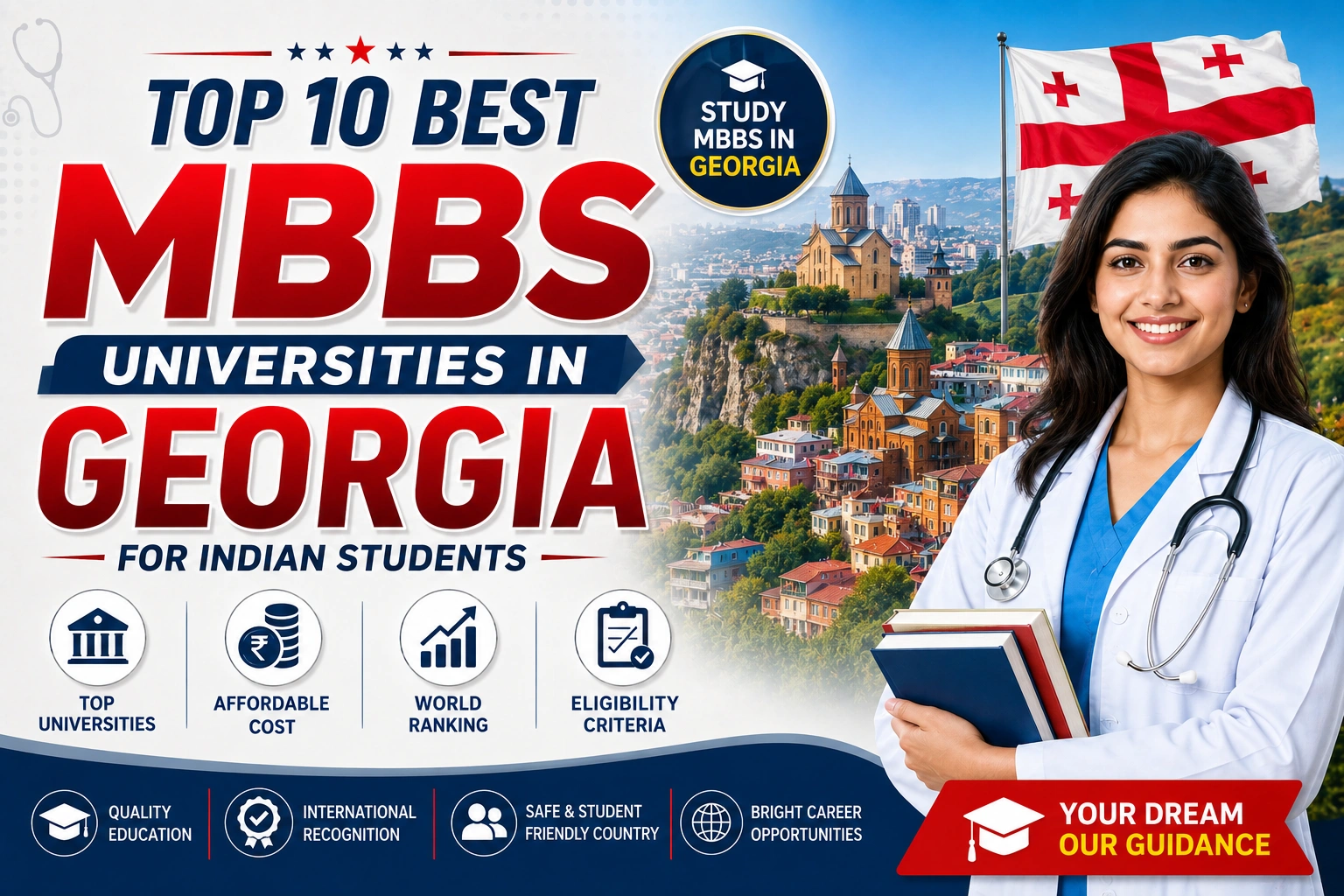 Top 10 Best MBBS Universities in Georgia for Indian Students - Cost, Ranking & Eligibility